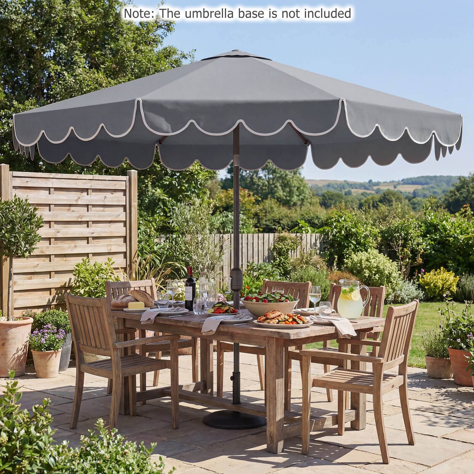 Note: The umbrella base is not included