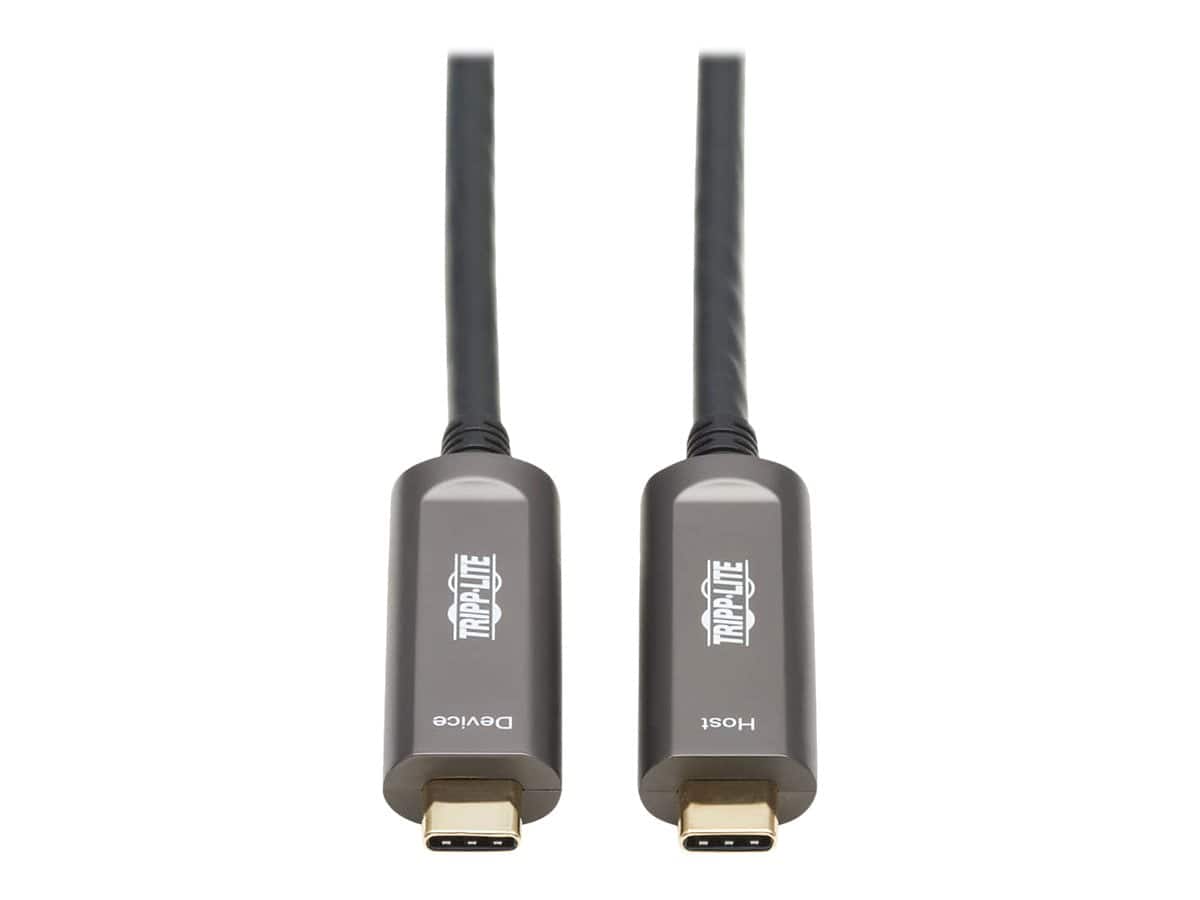 Tripp Lite - USB-C AOC Cable [M/M] - USB 3.2 Gen 2 [10 Gbps] Plenum-Rated Fiber Active Optical Cable - Data Only, Backward Compatible