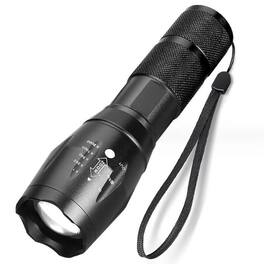 Cluzine - LED Zoomable Flashlight, Tactical Aluminum Body, Water Resistant, Compact for Camping and Emergency