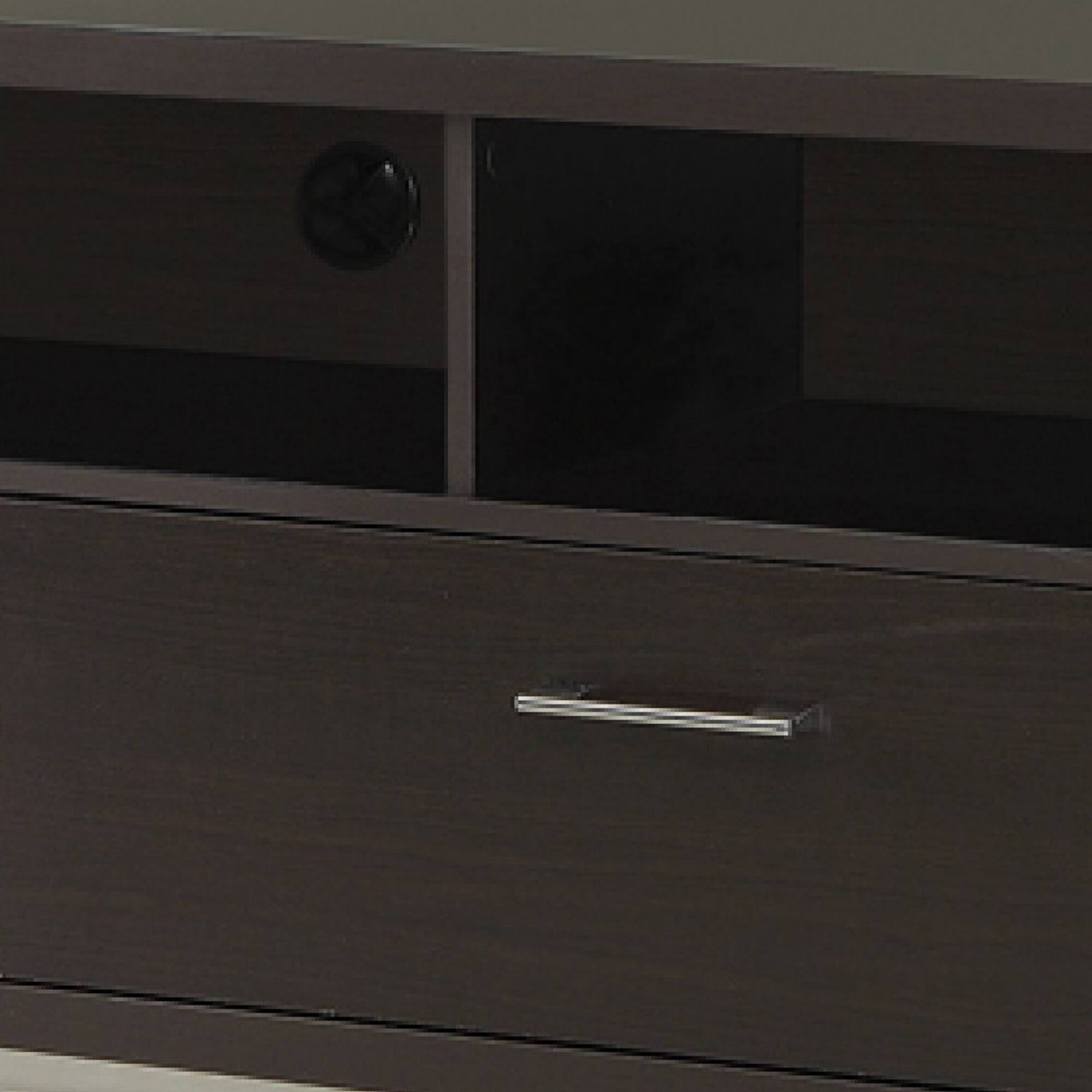 Alt View 3. Manhattan Lane - Fabulously Designed  tv console with chrome legs - BROWN.