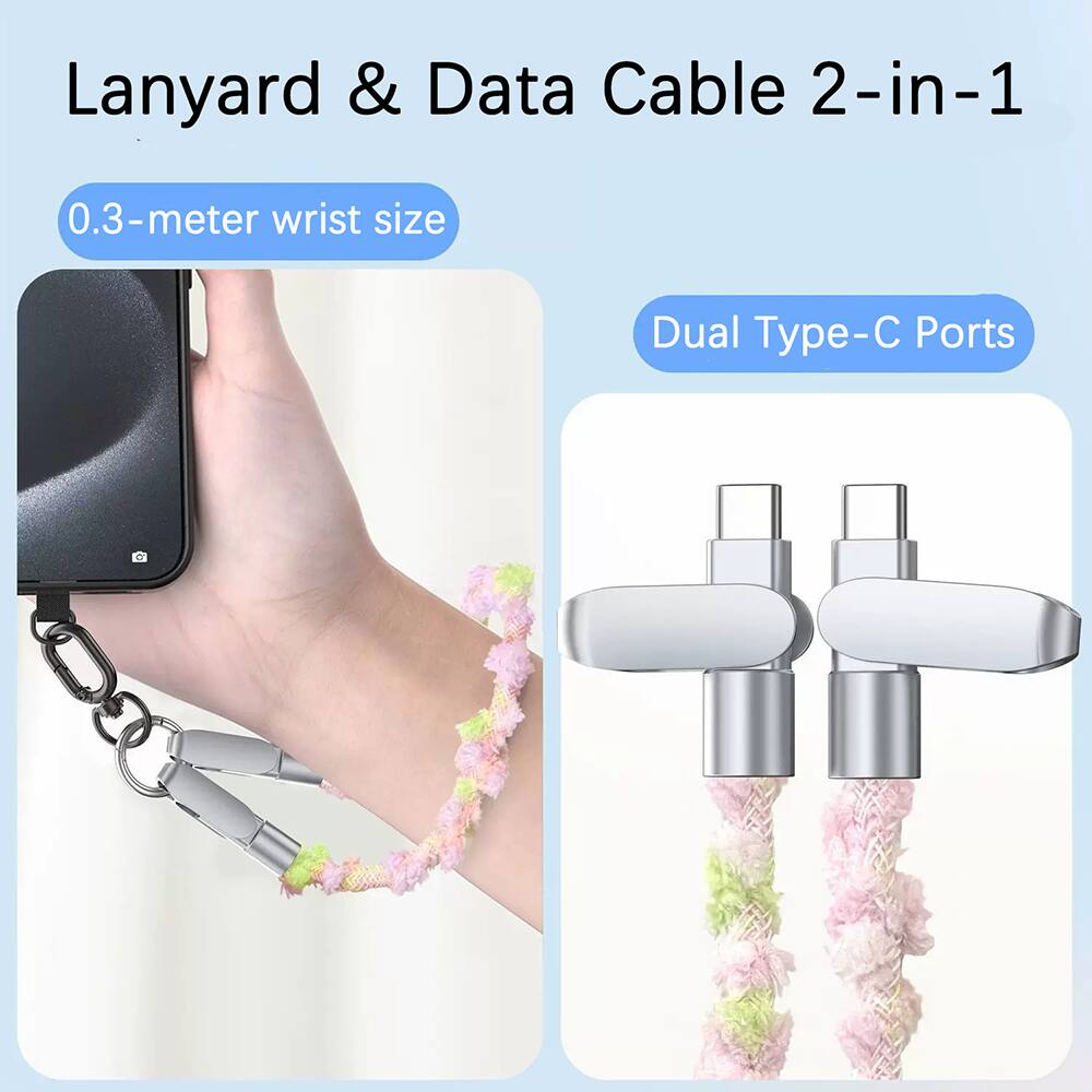 Lanyard & Data Cable 2-in-1

0.3-meter wrist size

Dual Type-C Ports
