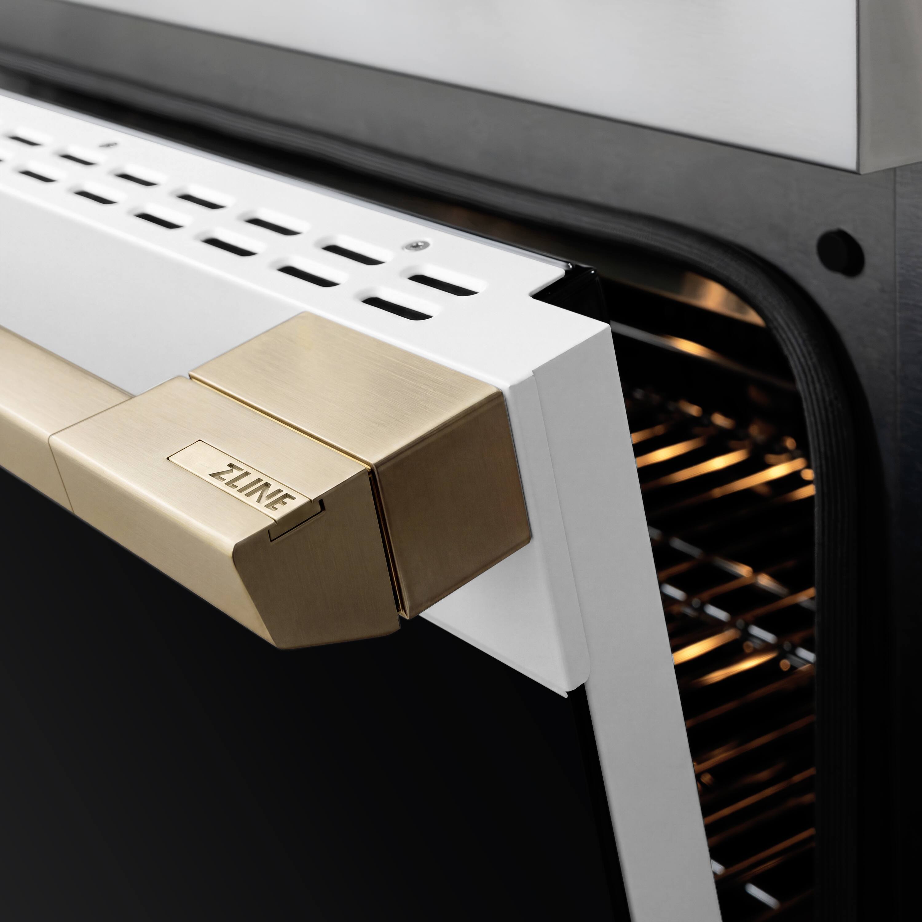 Alt View 13. ZLINE - Autograph 24 in. 3.2 cu. ft. Marino Freestanding Induction Range with 3 Burners and Bronze Accents with White Door - White Matte.