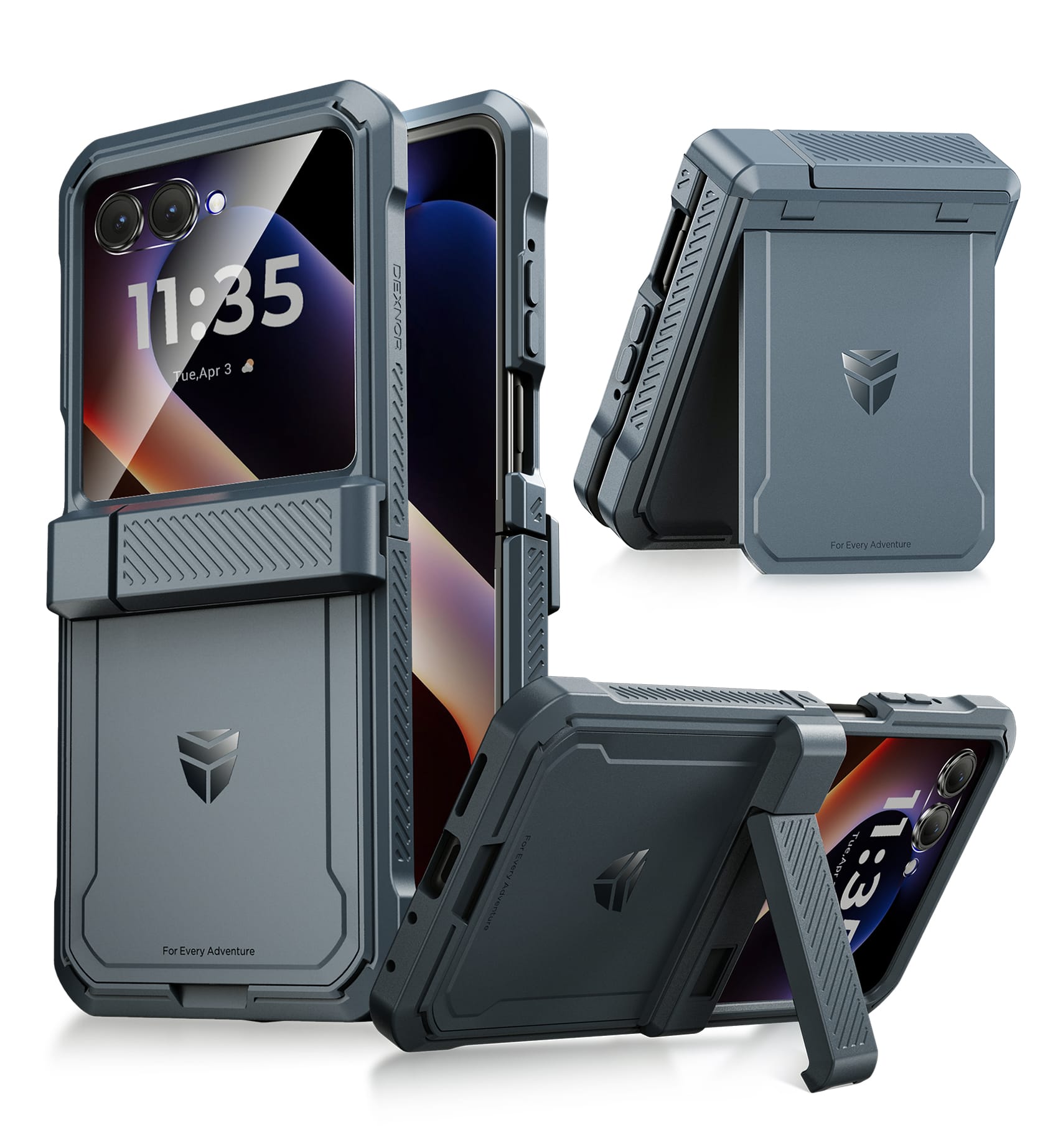 dexnor - for Motorola Moto Razr 2025/2024 Case Heavy Duty Full-Body Rugged Shockproof Protection Phone Case - Navy Blue price history on PriceWatchPro