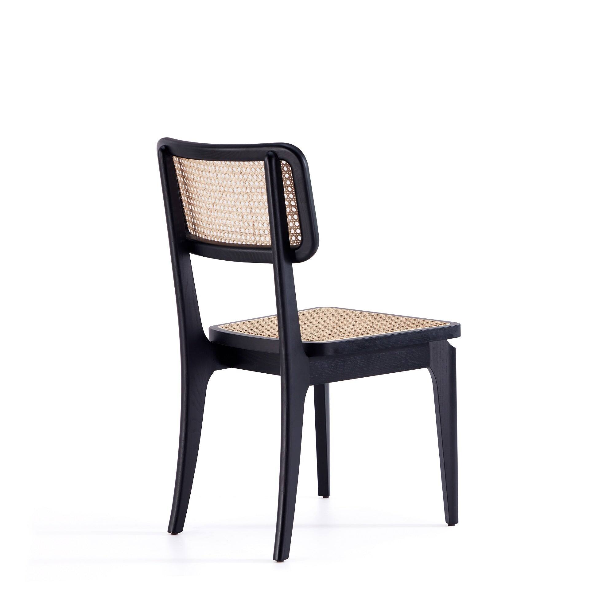 Alt View 2. Manhattan Comfort - Giverny Industry Chic Wood Dining Chair - Set of 2 - Black and Natural.