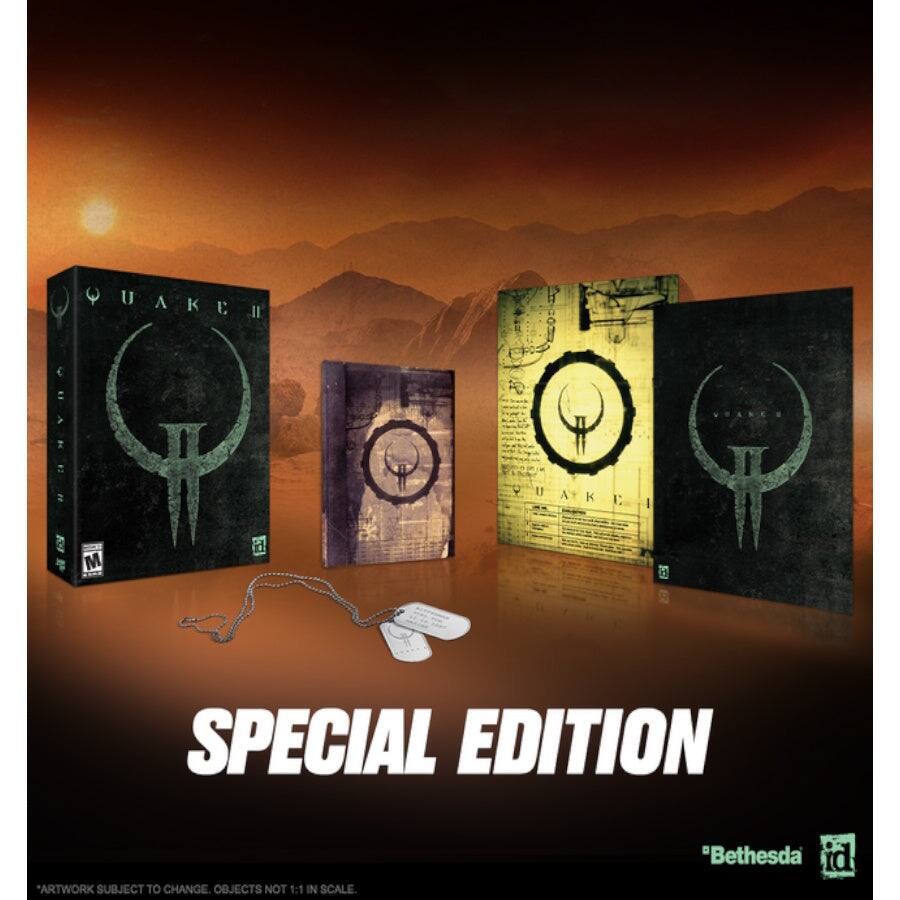QUAKE II  
SPECIAL EDITION  

ARTWORK SUBJECT TO CHANGE. OBJECTS NOT 1:1 IN SCALE.  

"Bethesda id"