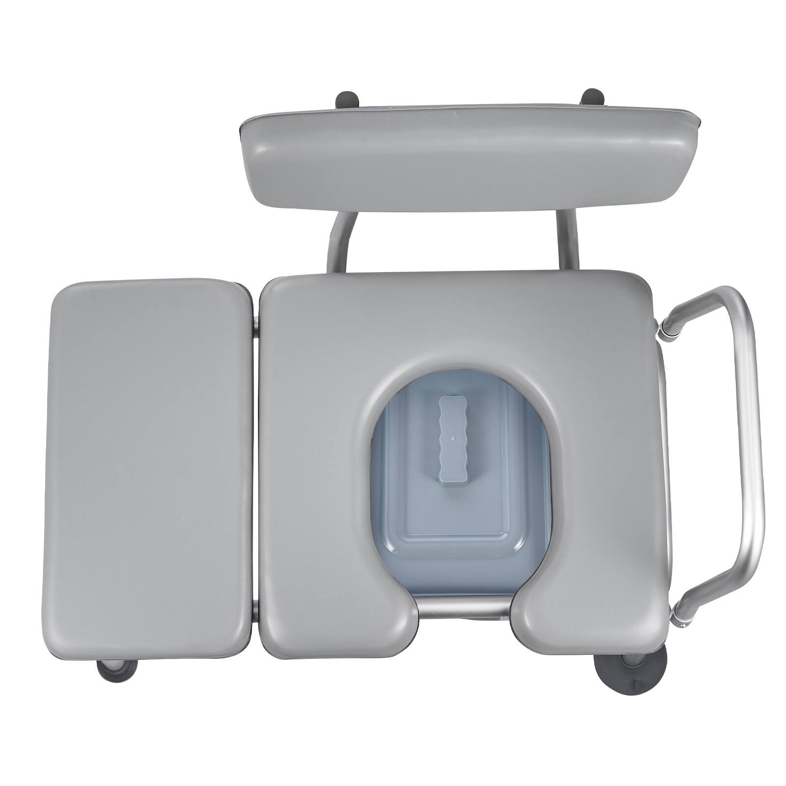 Alt View 5. VEVOR - Bedside Commode Chair, 500 lbs Weight Capacity, 4-in-1 Portable Toilet and Raised Toilet Seat - Gray.