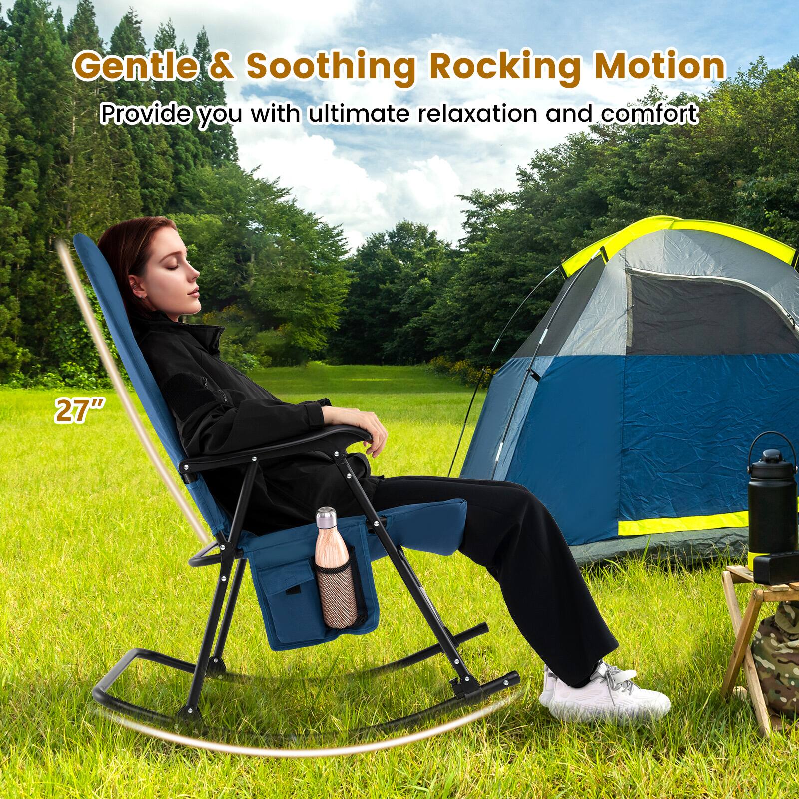 Gentle & Soothing Rocking Motion  
Provide you with ultimate relaxation and comfort  
27"
