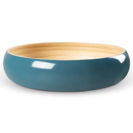 Front. Lexa - Bamboo Fruit Bowl, 12 Inch, Navy - Navy.