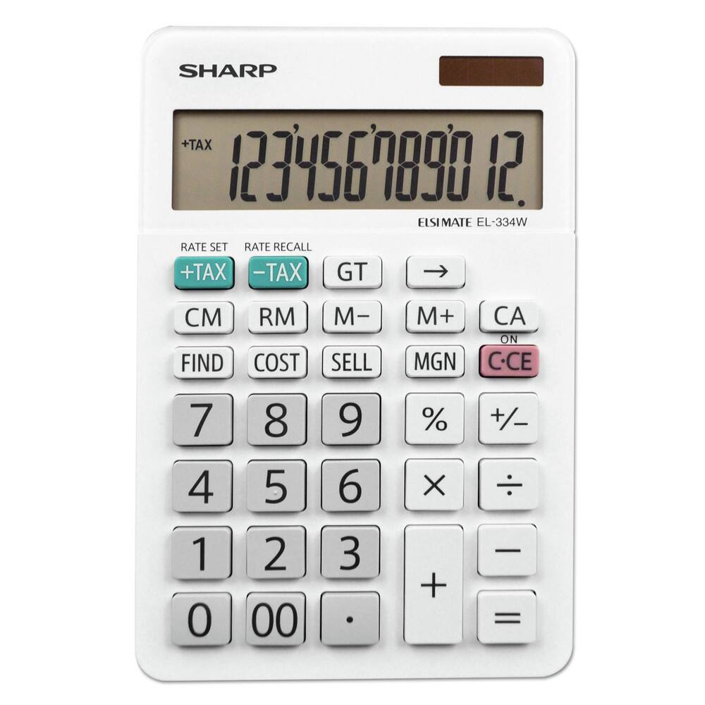 Sharp - EL-334W 12-Digit LCD Desktop Calculator - Large - false