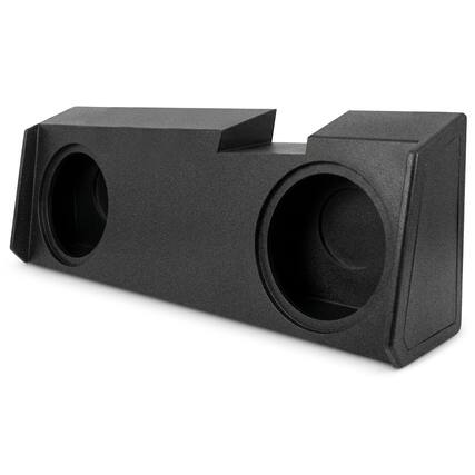 Front. QPower - QPower Dual 10" Sub Box - Chevy Silverado & GMC Sierra Crew & Double Cab 19-26 - Black.