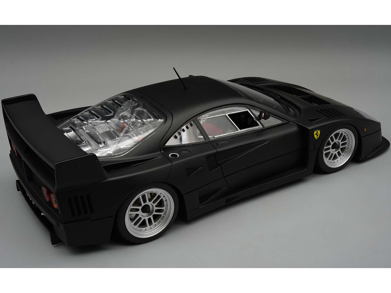 Alt View 1. Tecnomodel - Ferrari F40 LM Matt Black w/Enkei Silver Wheels "Press Version" (1996) Ltd Ed to 75 pcs 1/18 Model Car by Tecnomodel.