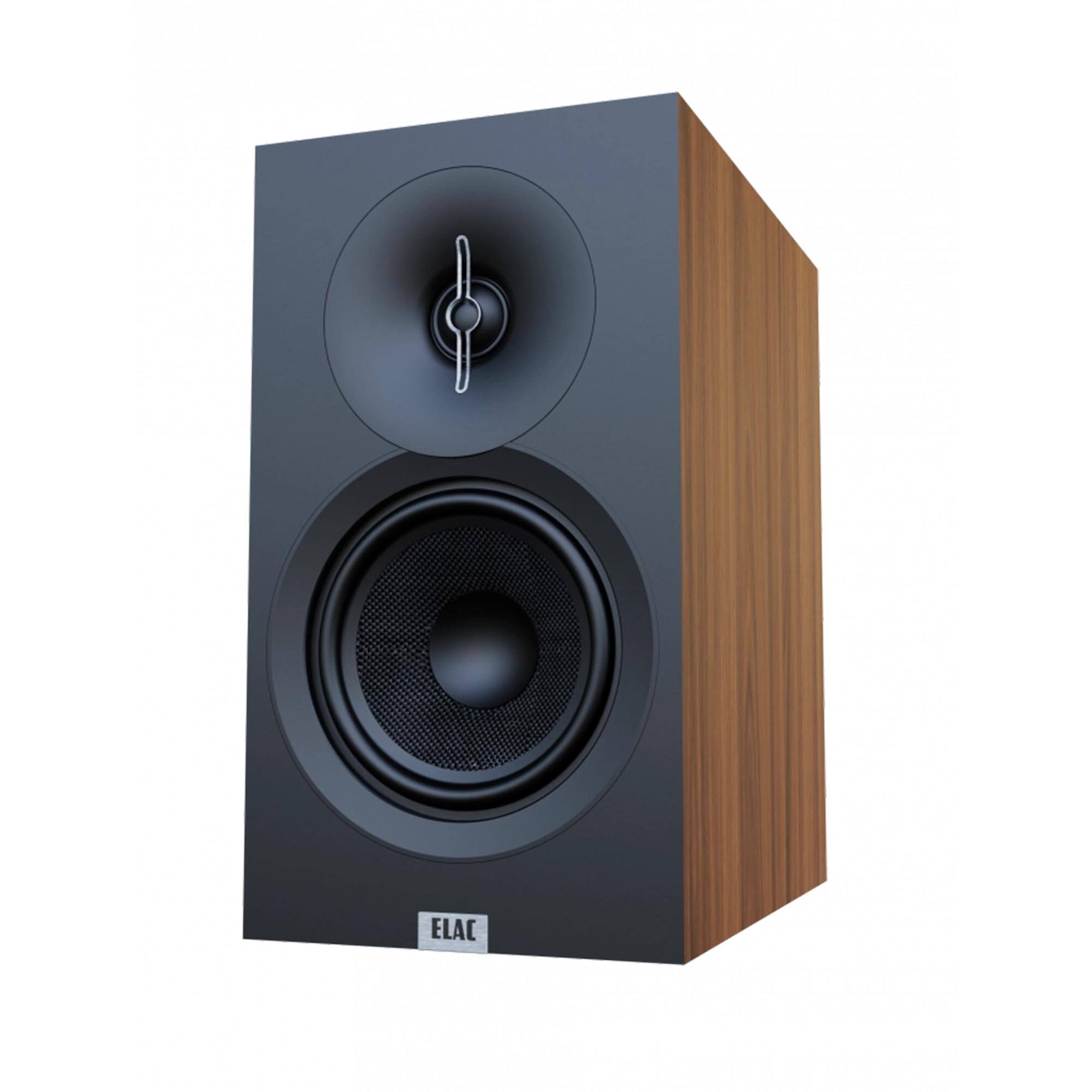 Alt View 1. ELAC - ELAC Debut 3.0 - 5.25" Bookshelf Speakers (Walnut) DB53-WN - (Pair) - Walnut.