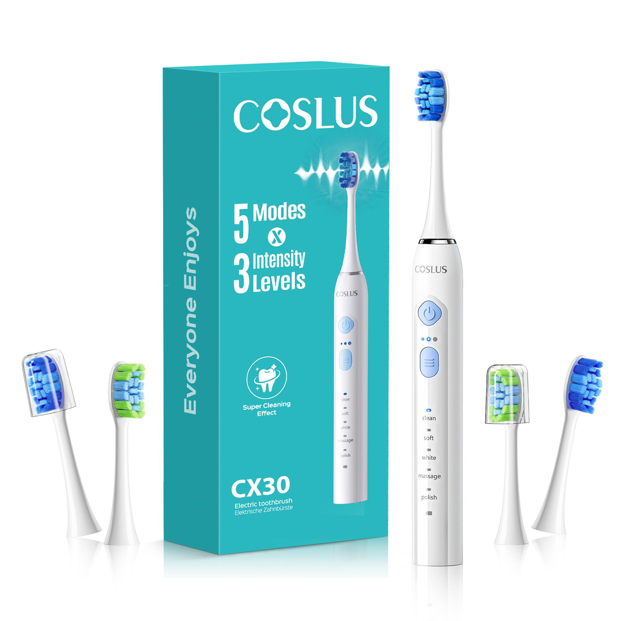 COSLUS - CX30 Sonic Electric Toothbrush for Kids & Adults,5 Modes 3 Intensity Levels for Sensitive Teeth & Braces price history on PriceWatchPro