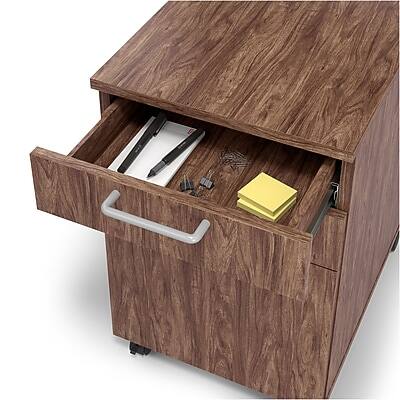 Alt View 3. Union & Scale - Essentials 3-Drawer Mobile Vertical File Cabinet, Letter/Legal, Lockable, 24.3"H x 15.6"W x 21.3"D - Espresso.