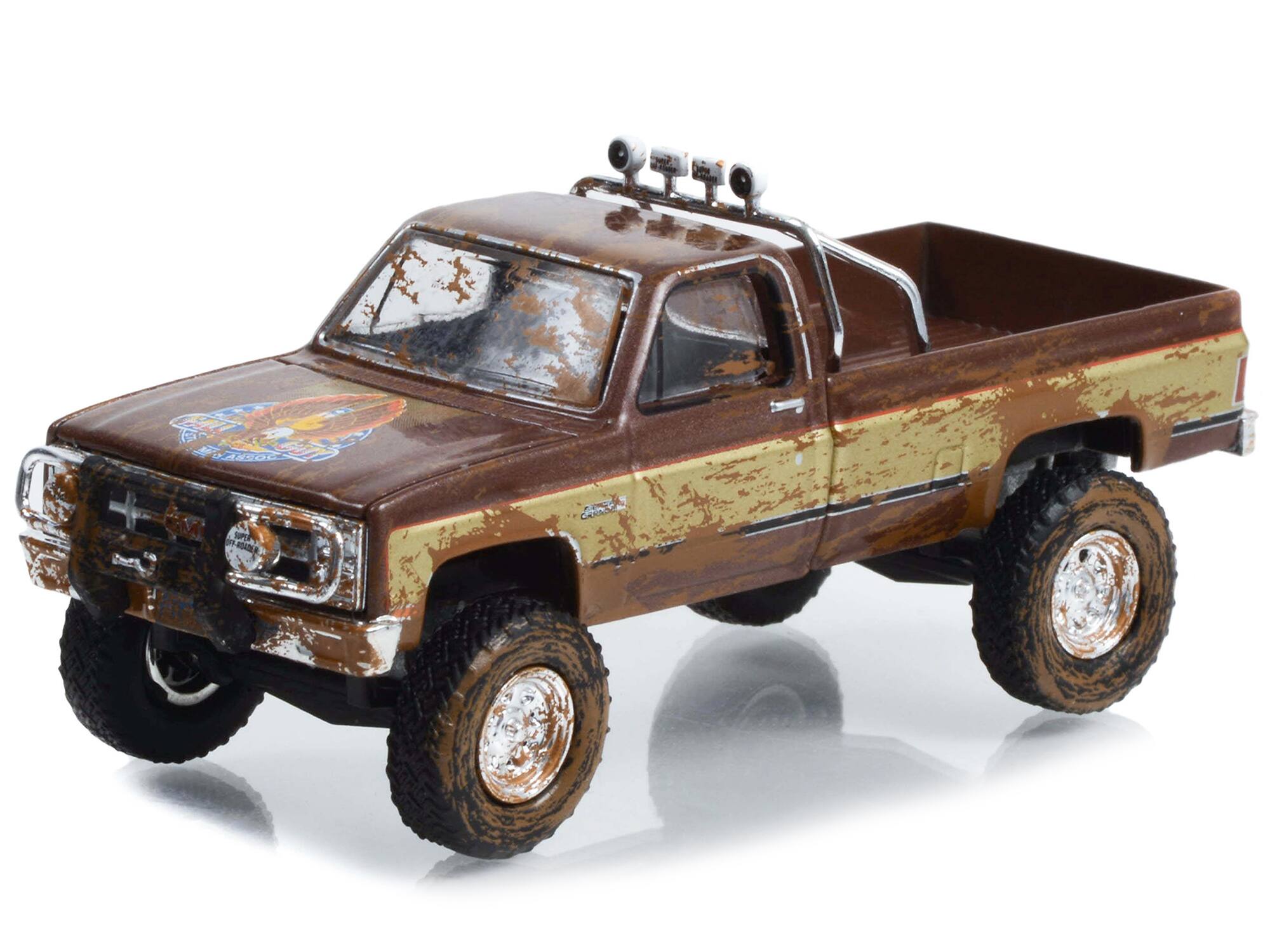 Alt View 1. Greenlight - 1982 GMC K-2500 Sierra Grande Pickup Truck Brown and Gold (Dirty Version) "Fall Guy" 1/64 Model Car by Greenlight.