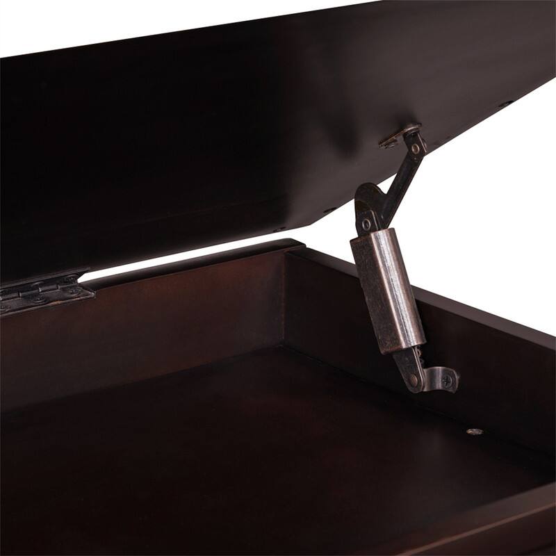 Alt View 7. HTUTWOO - Shoe Storage Bench for Living Room Entryway Hallways - Bench with Cushion and Three Drawers, Fluted Entryway Bench - Espresso.