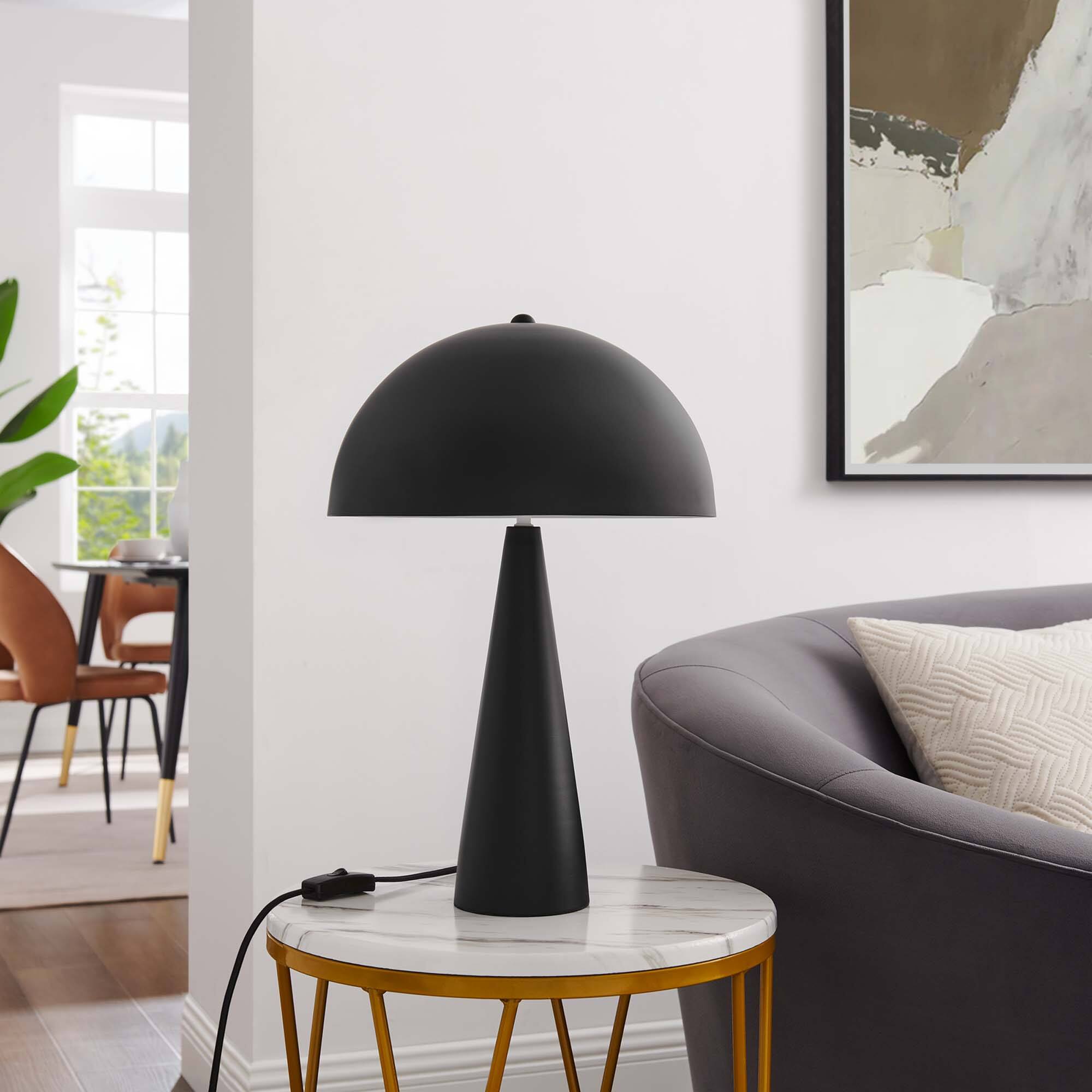 Alt View 1. Modway - Selena Metal Table Lamp by Modway - Black.