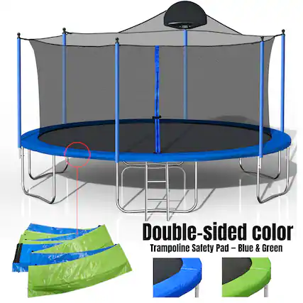 Double-sided color Trampoline Safety Pad – Blue & Green