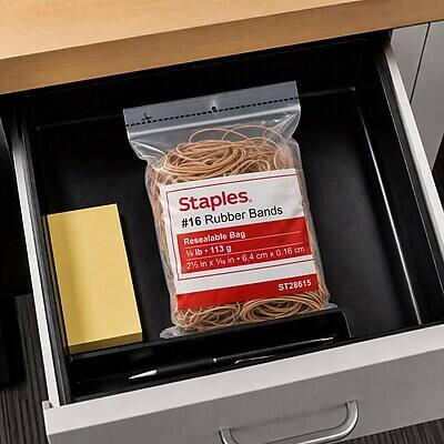 Staples Rubber Bands #16 Resealable Bag 1/4 lb 113 g X 0.16 cm in 6.4 cm 2 1/2 in X 1/14 ST28615