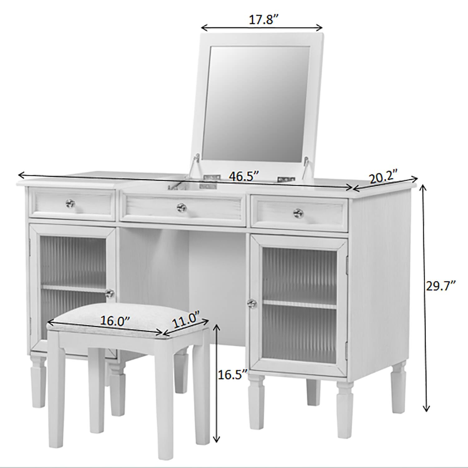 17.8"  
46.5"  
20.2"  
29.7"  
16.0"  
11.0"  
16.5"