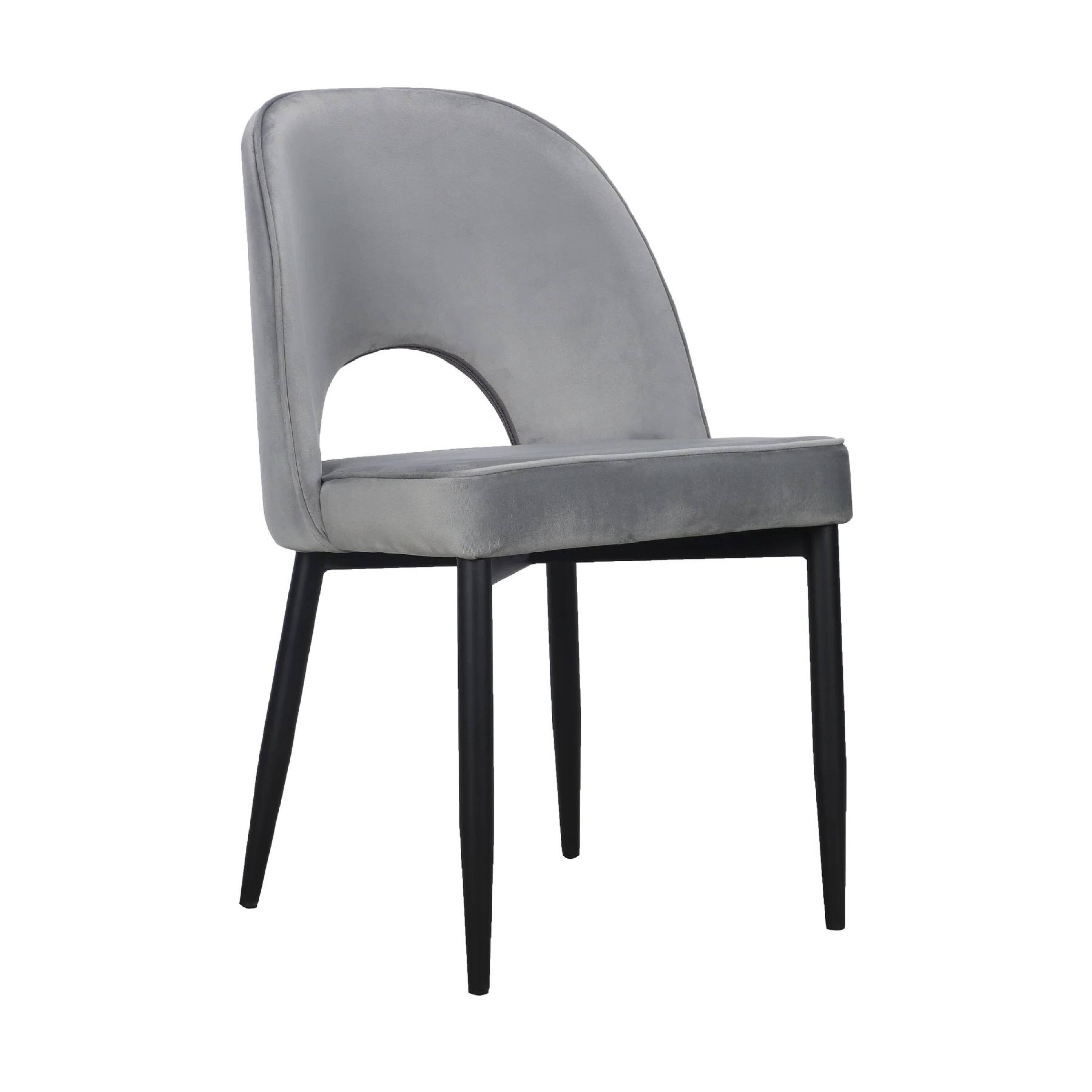 Manhattan Lane - Koir Set of 2 Dining Chair Fabric, Cut Out Backrest, Legs - Gray, Black
