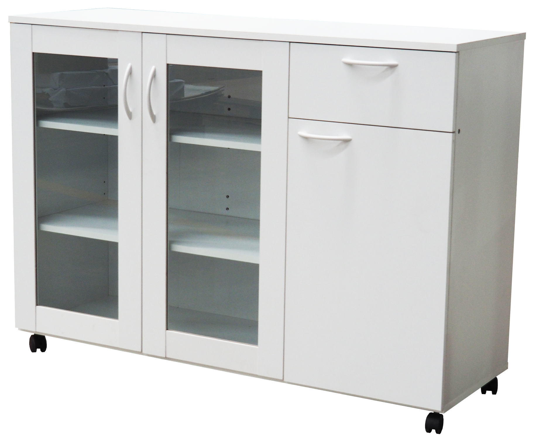 Alt View 1. Kings Brand Furniture - Kings Brand Furniture Buffet Server Sideboard Kitchen Storage Cabinet with Adjustable Shelves & Drawer - White.