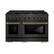 Front. ZLINE - ZLINE Designer 48 in. 6.7 cu. ft. Double Oven Freestanding Gas Range in Black Satin Steel with Black and Bronze Accents - Black Satin Stainless Steel.