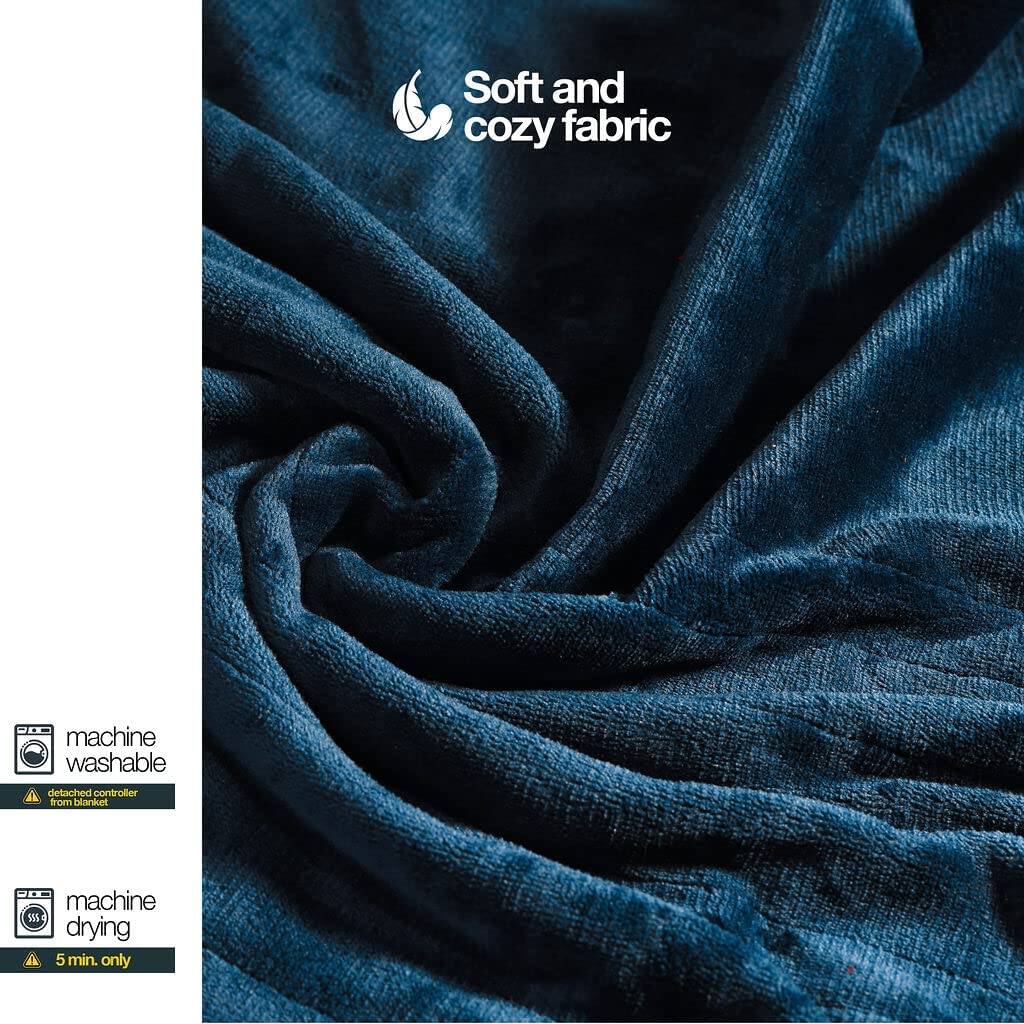 Soft and cozy fabric

- machine washable
- detached controller from blanket
- machine drying
- 5 min. only