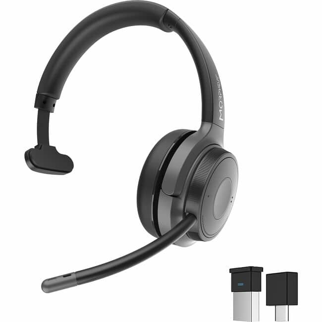 Front. Morpheus 360 - Morpheus 360 Advantage Wireless Mono Headset with Detachable Boom Microphone HS6200MBT - Comfortable - 32 Ohm - 20 Hz - Black.