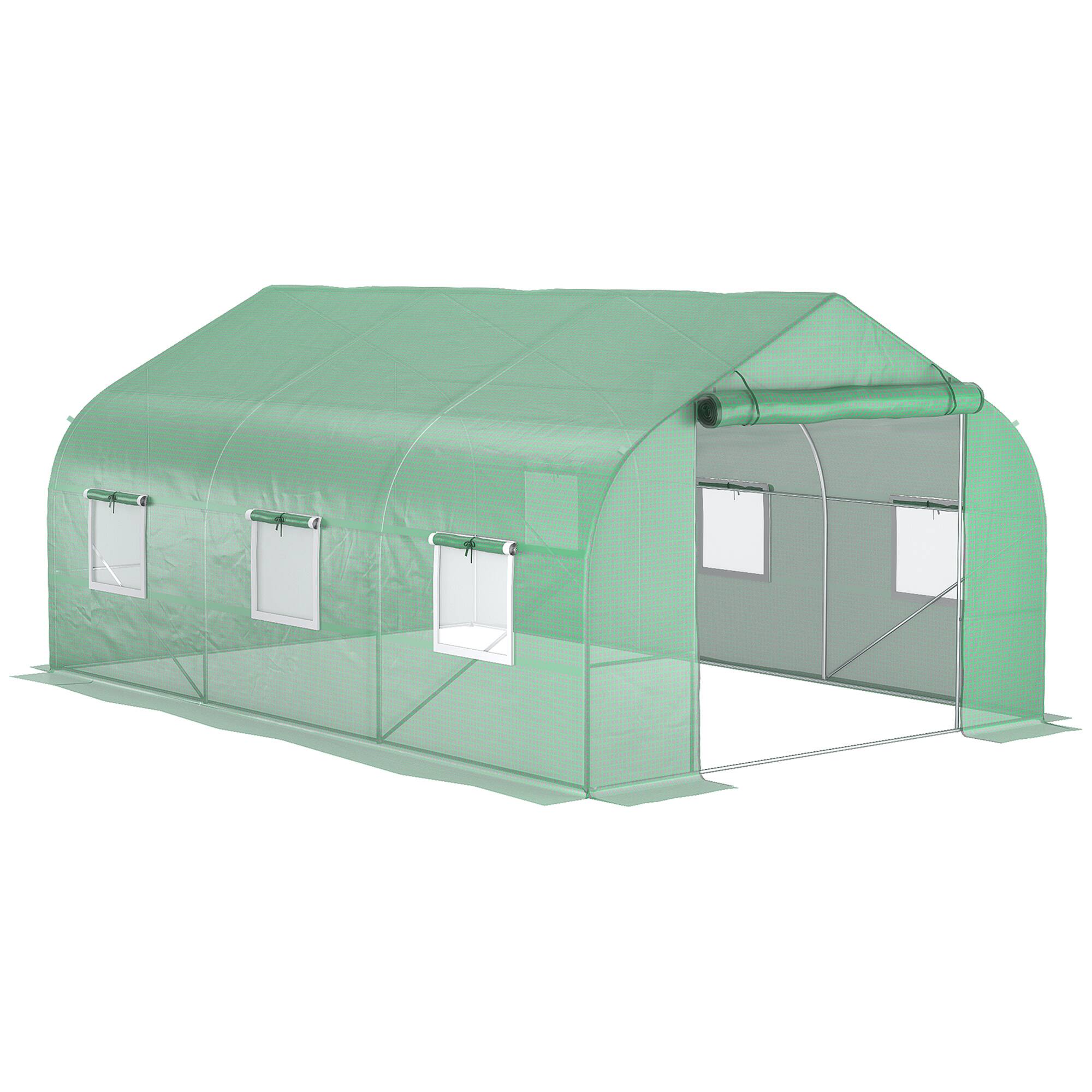 Alt View 1. TinyHomie - 11.5 x 10 x 7FT Walk-in Greenhouse Tunnel Green House with Zippered Mesh Door and 6 Mesh Windows Plant Hot House.