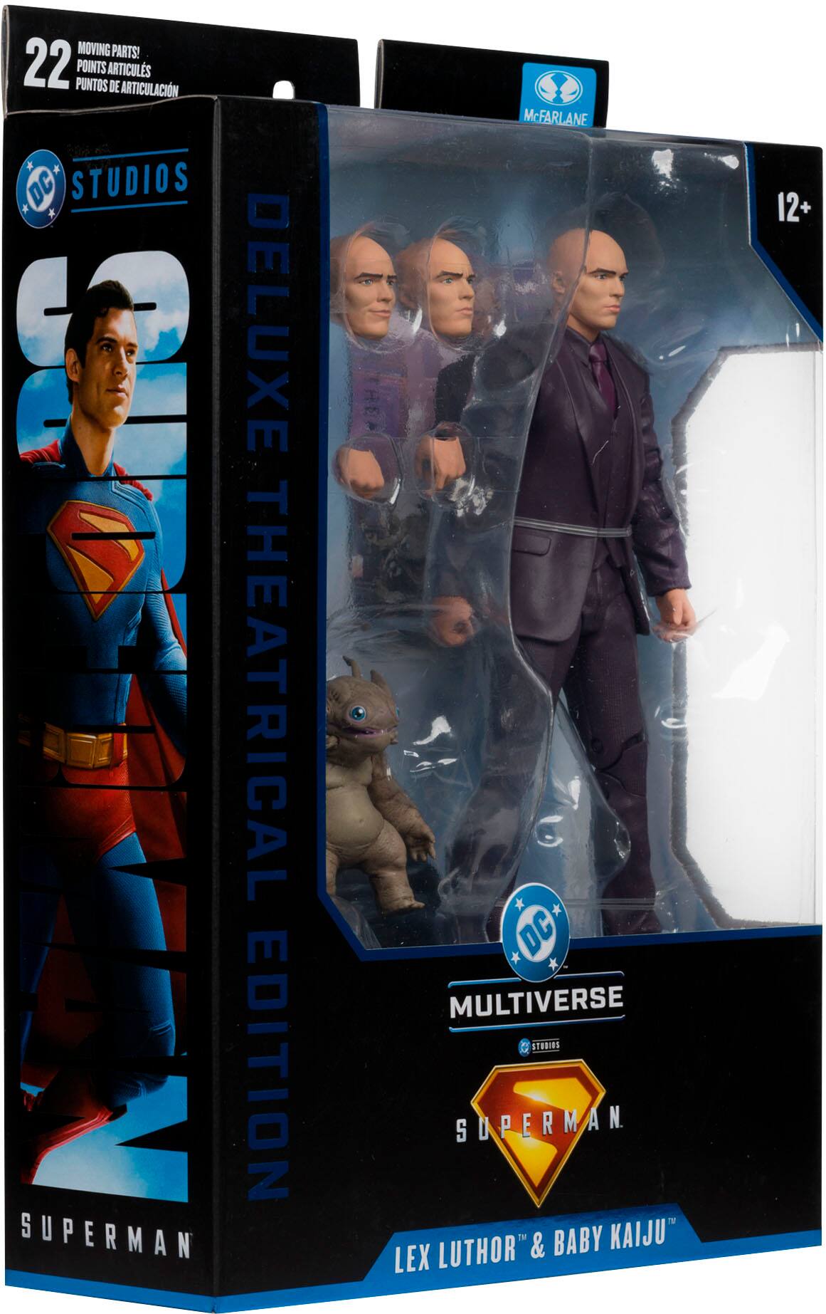 DC Studios Deluxe Superman Theatrical Edition: This box set includes a Deluxe Superman figure, a Lex Luthor figure, and a Baby KaiJu figure. The set is part of the DC Multiverse line and is designed for collectors and fans of the Superman franchise. The figures are made of high-quality materials and are articulated for posing and play.