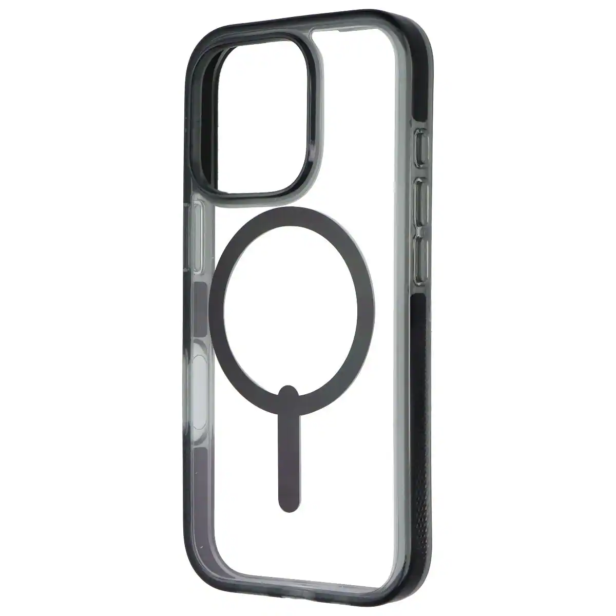 Front. ZAGG - ZAGG Santa Cruz Snap Case for MagSafe for Apple iPhone 16 Pro - Black / Clear - Black.