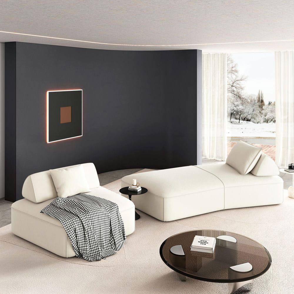 Alt View 6. Kadyn - 139" Oversized Modular Sectional Sofa, Plush Chenille Upholstery with Deep Seating and DIY Setup, Beige - Beige.