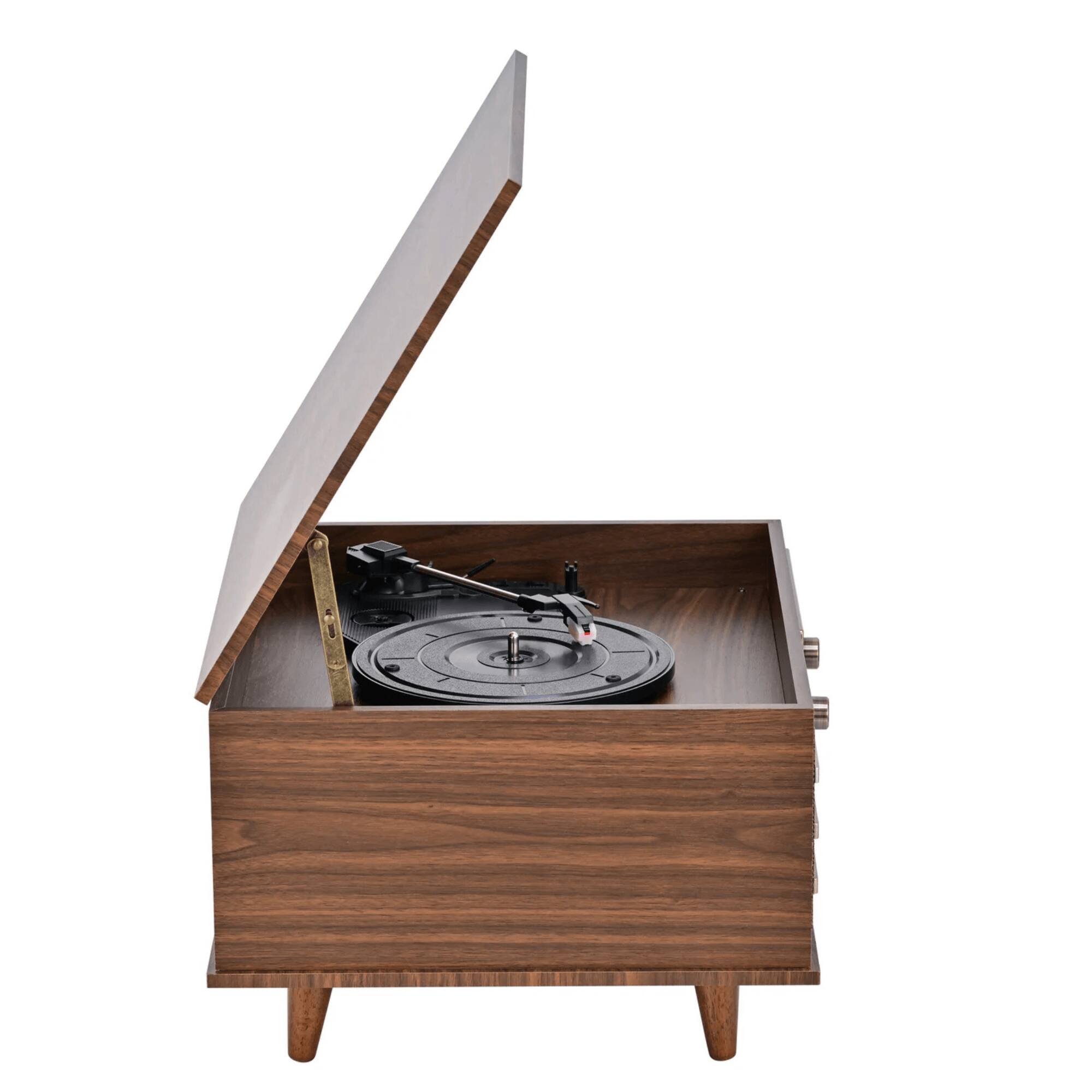 Alt View 2. Victor Audio - Monroe 8-in-1 Music Center - Walnut.