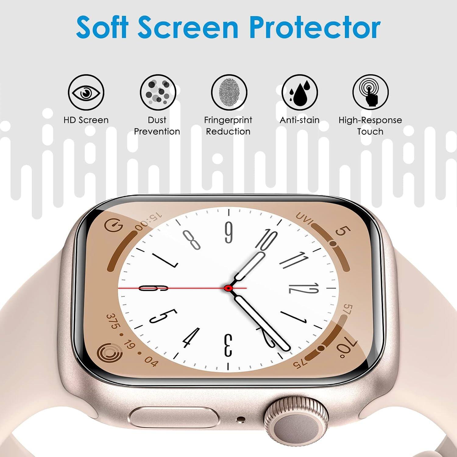 Core Tech 6 Pack Flexible TPU Screen Protector for Apple Watch 40mm ...