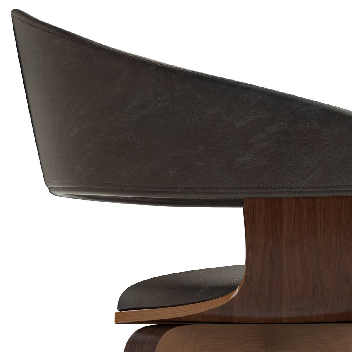 Alt View 6. Simpli Home - Lowell Bentwood Dining Chair in Distressed Brown Vegan Faux Leather - Distressed Brown.