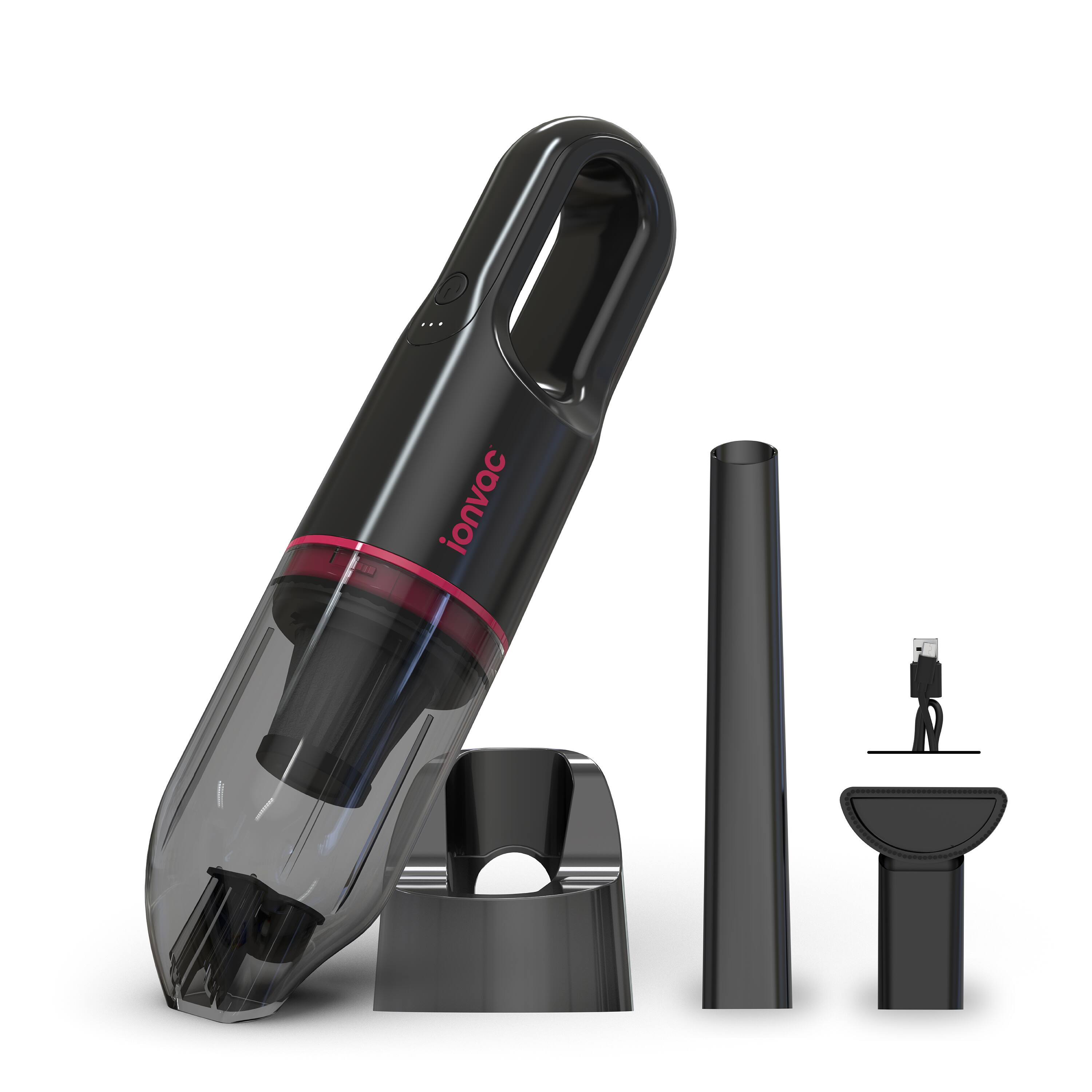 Front. ionvac - ionvac Cordless Handheld Vacuum with USB Charging and Multiple Attachments.