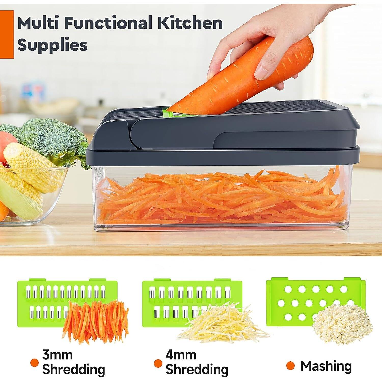 Multi Functional Kitchen Supplies, 3mm Shredding, 4mm Shredding, Mashing