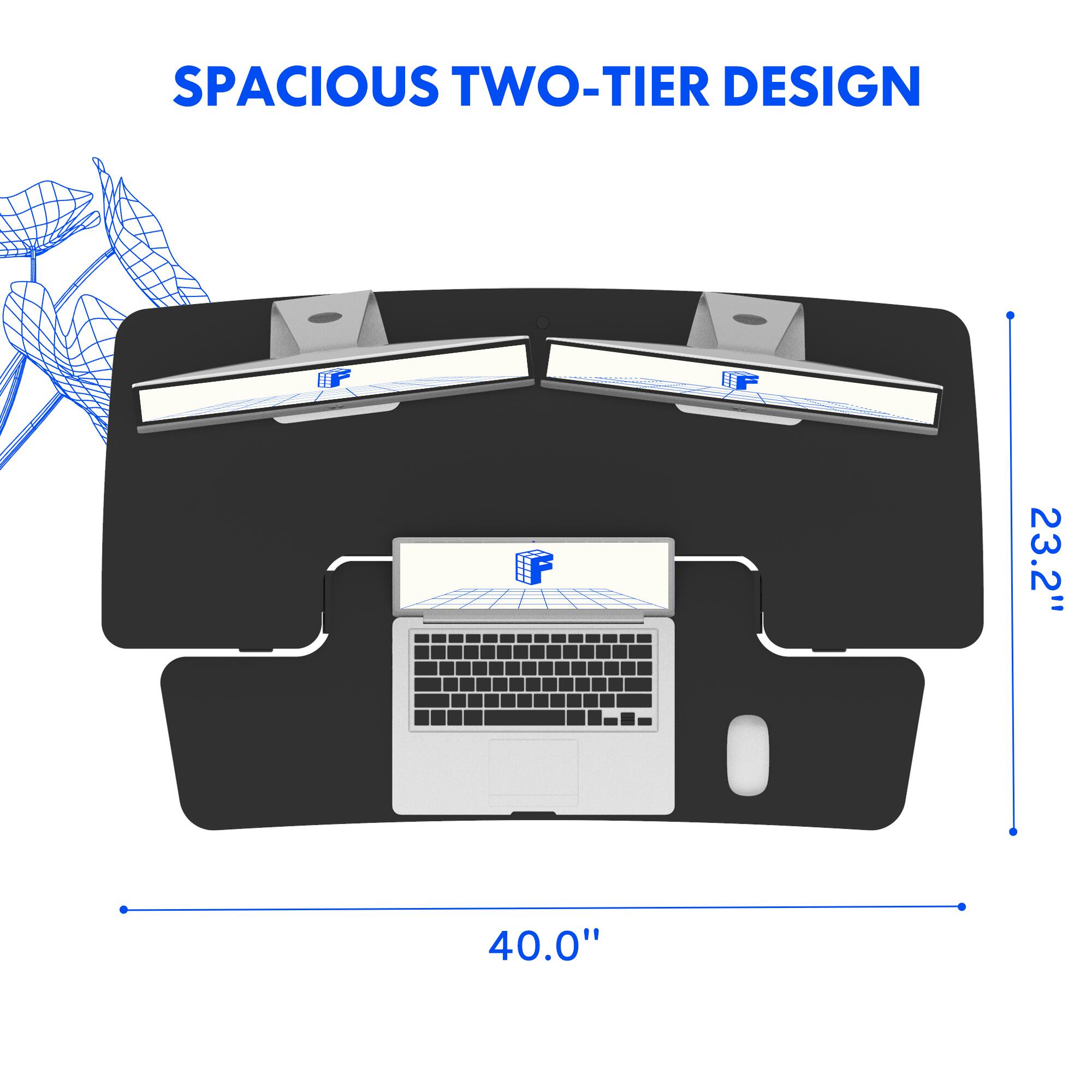 SPACIOUS TWO-TIER DESIGN

23.2"

40.0"