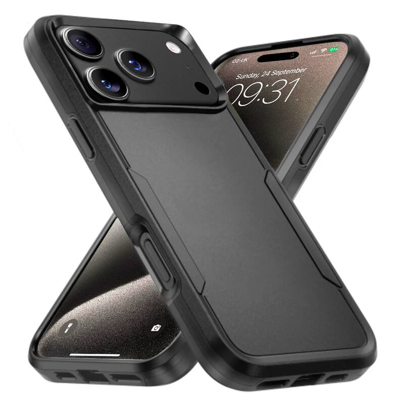 Entronix - iPhone 17 Pro Case - Soft-Touch Dual-Layer Protection with Wireless Charging - Black