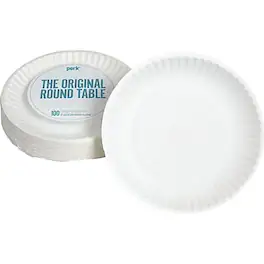 Perk - Economy Paper Plates, 9", 100/Pack - White
