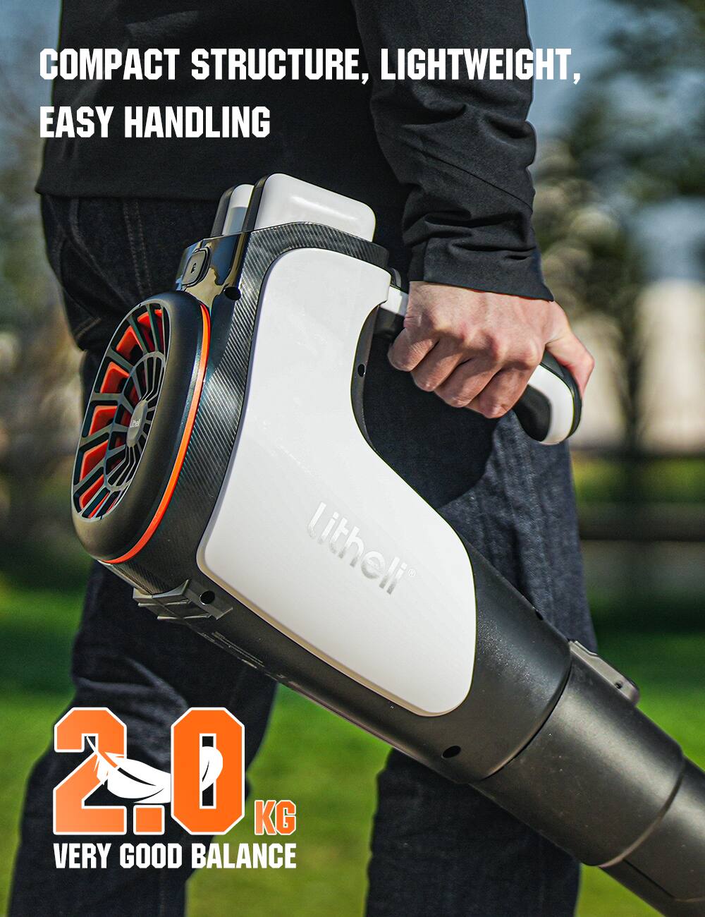 COMPACT STRUCTURE, LIGHTWEIGHT, EASY HANDLING, litheli D 2.0 KG VERY GOOD BALANCE