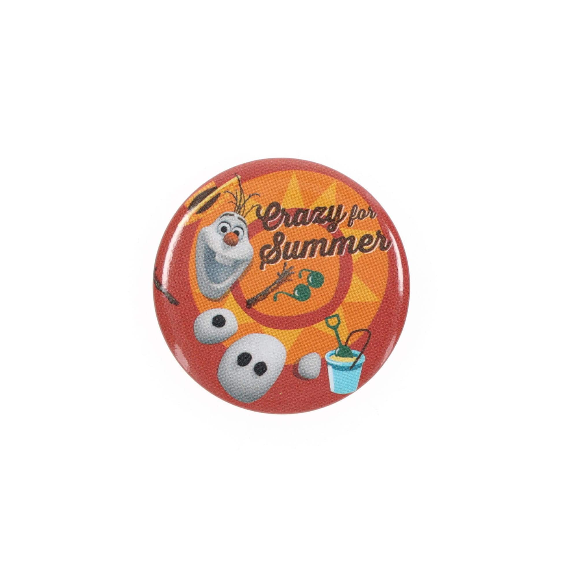 Monogram - Disney's Frozen 1.5" Button: "Olaf Crazy For Summer" - Orange