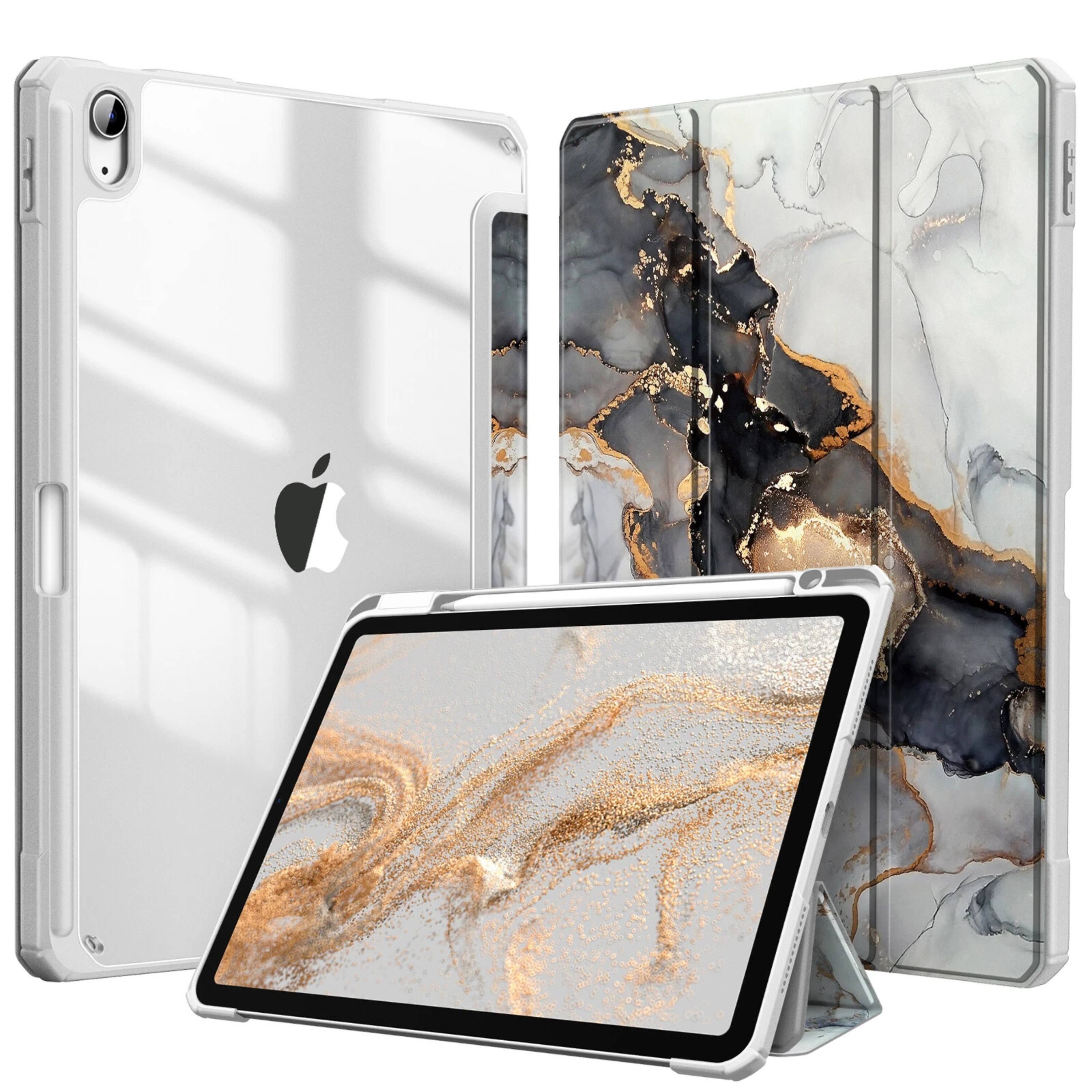 Kitcheniva - Shockproof Hybrid Slim Case For iPad Air 11 Inch M2 2024 With Pencil Holder - Cloudy Marble price history on PriceWatchPro