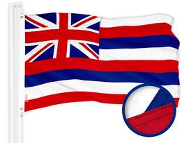 G128 - Hawaii Flag — 3 x 5 ft ToughWeave 300D Polyester, Sewn Stripes, Brass Grommets - Assorted Colors
