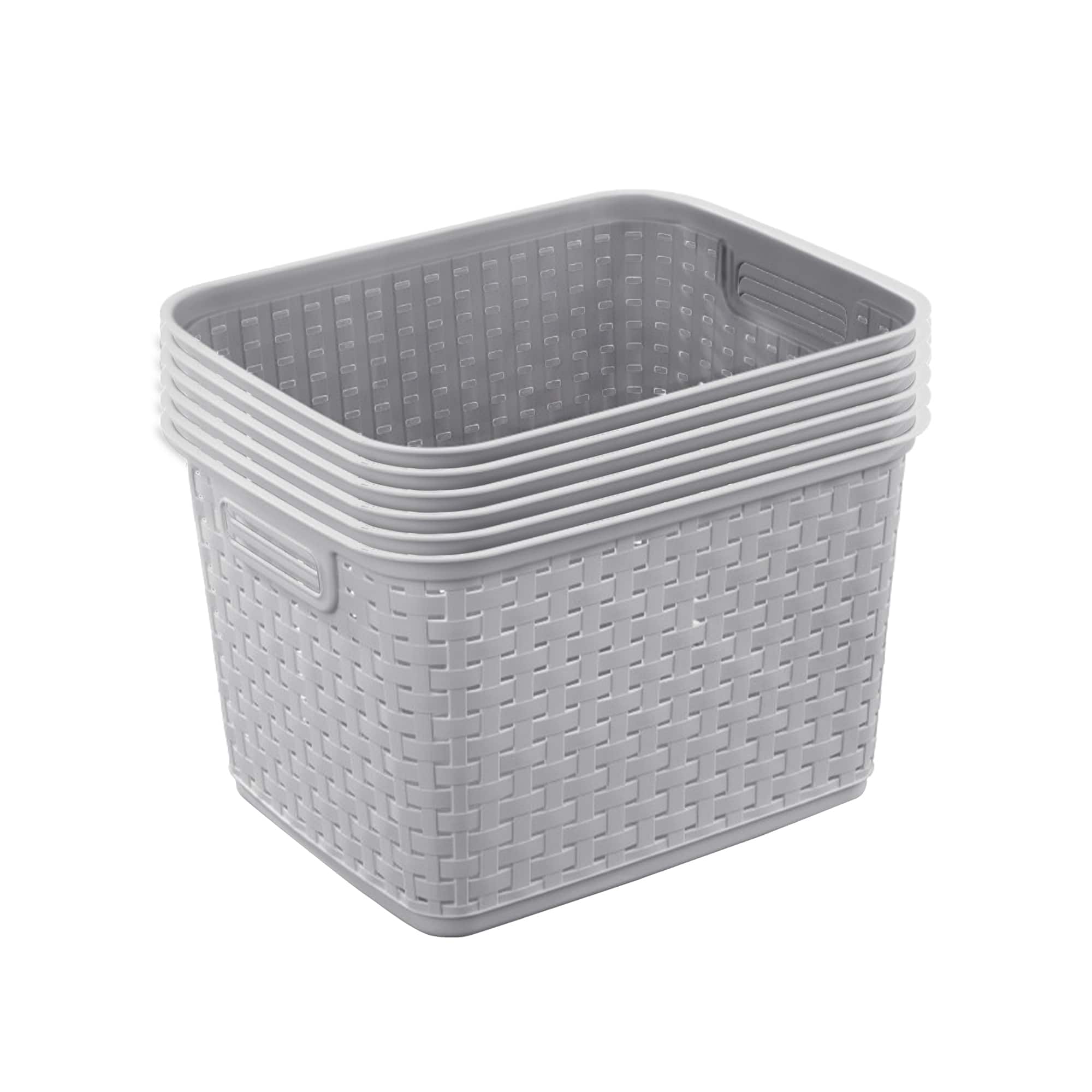 Sterilite - Tall Wicker Weave Plastic Laundry Hamper Storage Basket, (6 Pack) - Gray price history on PriceWatchPro