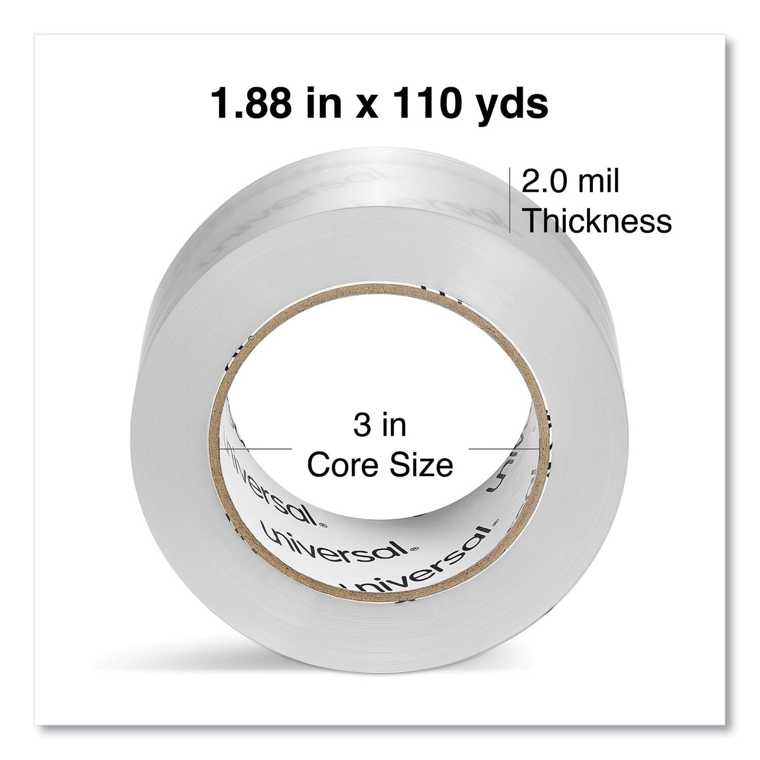 1.88 in x 110 yds  
2.0 mil Thickness  
3 in Core Size  
Universal