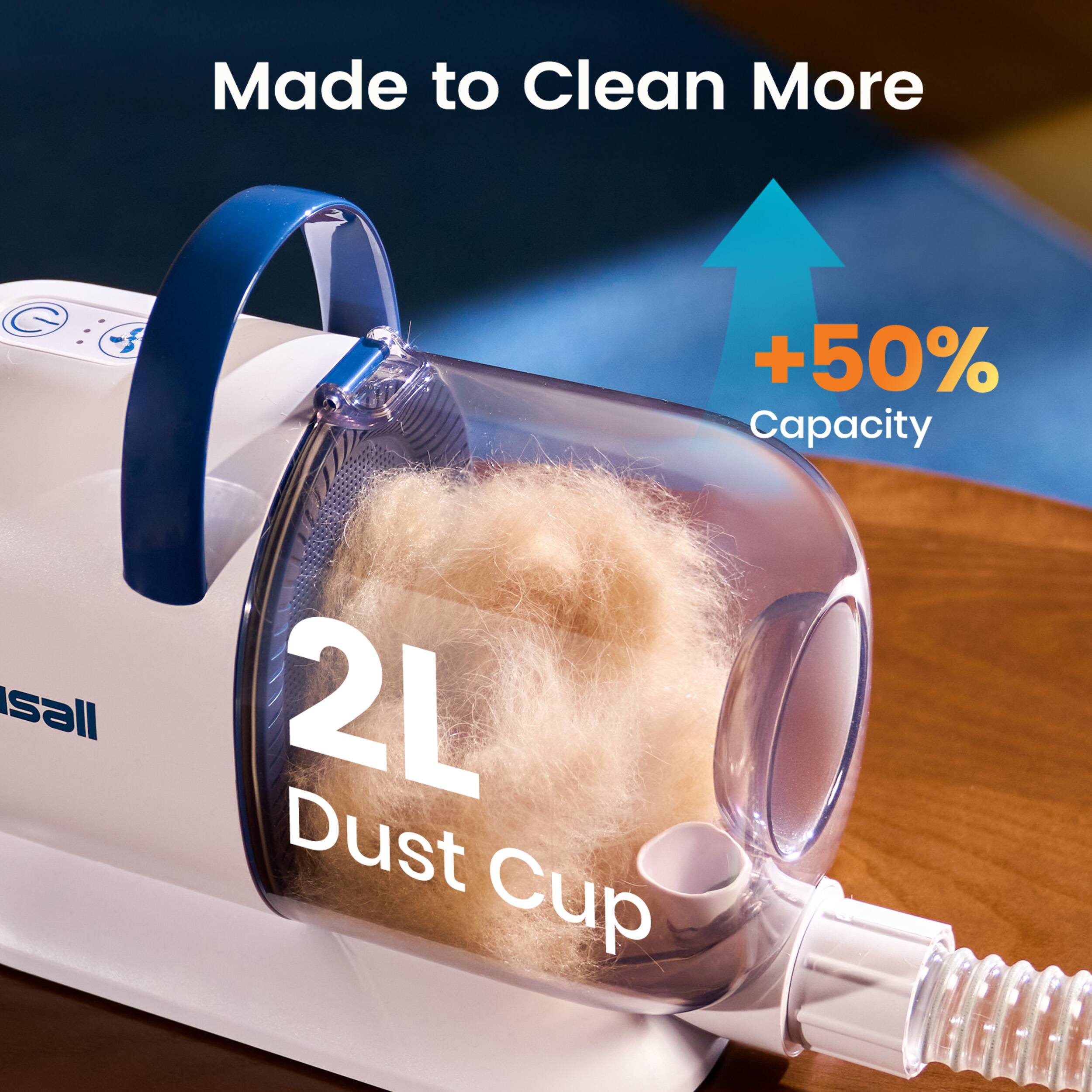 Made to Clean More  
+50% Capacity  
2L Dust Cup