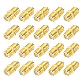 Unique Bargains - 20pcs RG6 Coaxial Connector, F Female to Female, 75 Ohm Plated, 22x10mm, for Broadcast, Antenna - Gold