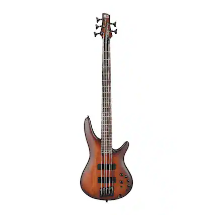Front. Ibanez - Ibanez SR505AMHL SR Standard 5str Electric Bass - Mahogany Brown Burst Low Gloss.